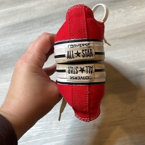 Youth Red Converse All Star Unisex Sneakers Size 3 - Picture 8 of 9